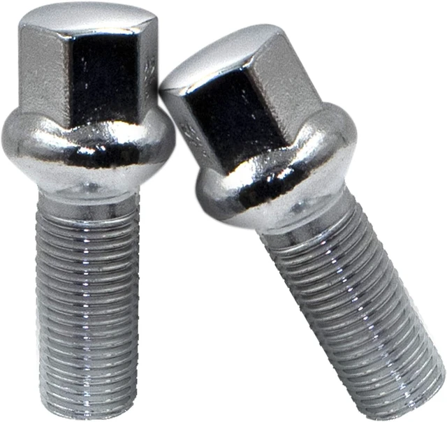 Alt view image 4 of 6 - 20 Pcs M12 x 1.5 12 x 1.5 Thread Ball Seat Lug Bolt Chrome Finish 28mm Shank Length 17mm Hex fits Many Mercedes Benz Pass Cars 1972-1985