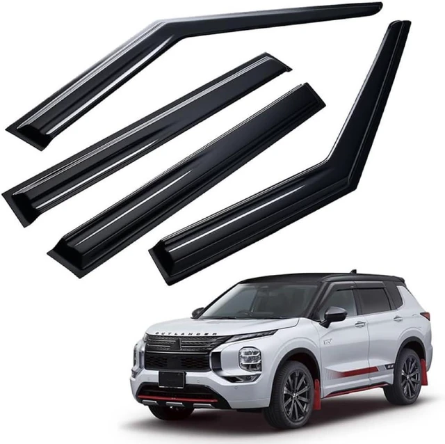 Main image of Tape-on Window Visor Compatible with Mitsubishi Outlander 2022 2023 2024 2025 2026,4PCS Black Window Vent Deflectors,Window Rain Guards