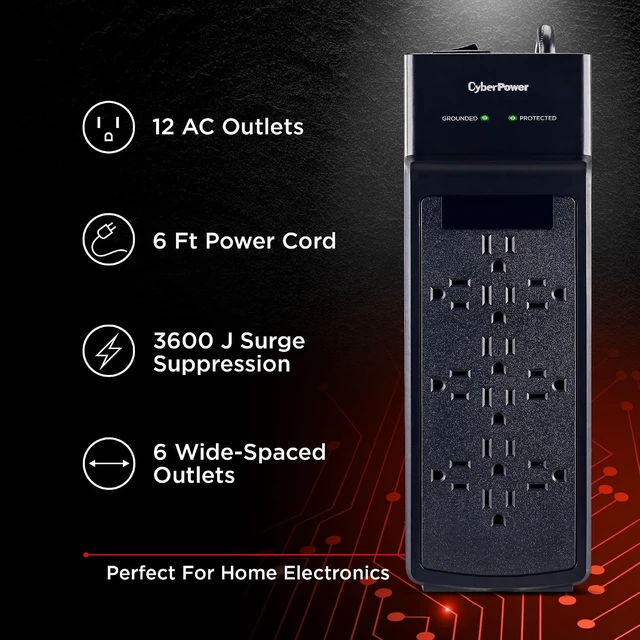 Alt view image 3 of 7 - CSB1206 Essential Surge Protector