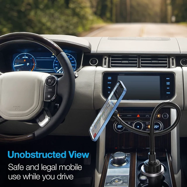 Alt view image 4 of 7 - MagBuddy Elite XL Car Phone Holder - Magnetic Mount for Cup Holder with 11 Inch Gooseneck & 360 Degree Swivel, Universal Compatibility for iPhone, Android & GPS Units