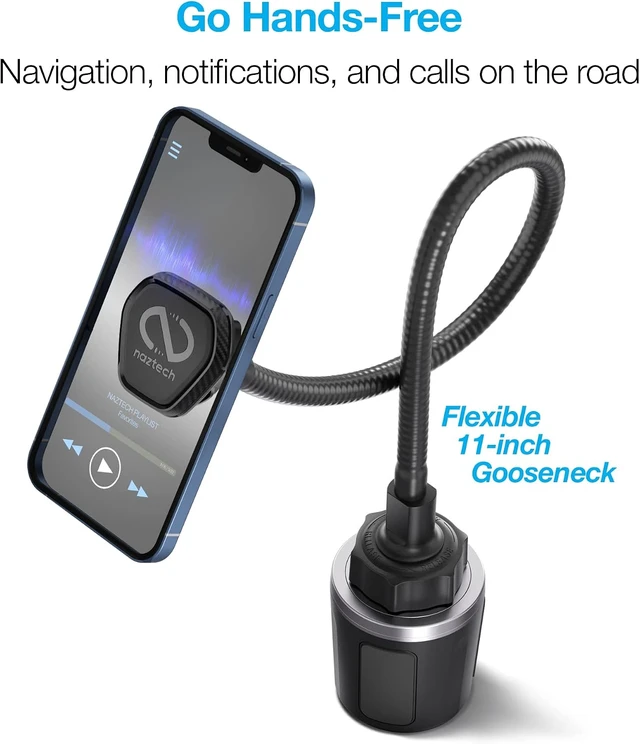 Alt view image 6 of 7 - MagBuddy Elite XL Car Phone Holder - Magnetic Mount for Cup Holder with 11 Inch Gooseneck & 360 Degree Swivel, Universal Compatibility for iPhone, Android & GPS Units