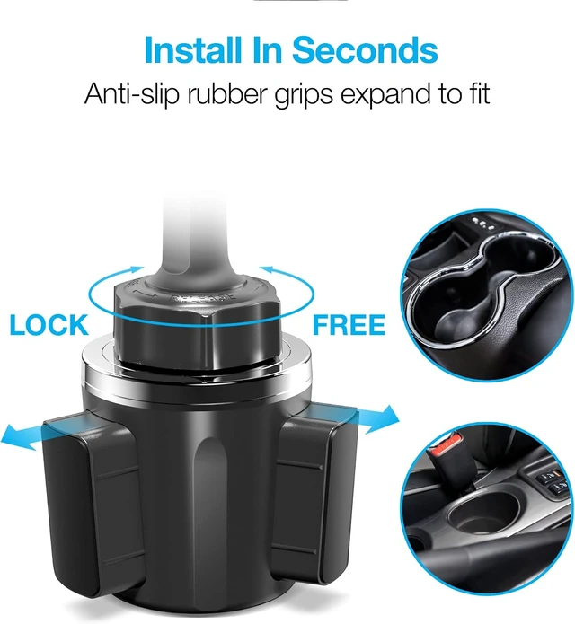 Alt view image 7 of 7 - MagBuddy Elite XL Car Phone Holder - Magnetic Mount for Cup Holder with 11 Inch Gooseneck & 360 Degree Swivel, Universal Compatibility for iPhone, Android & GPS Units