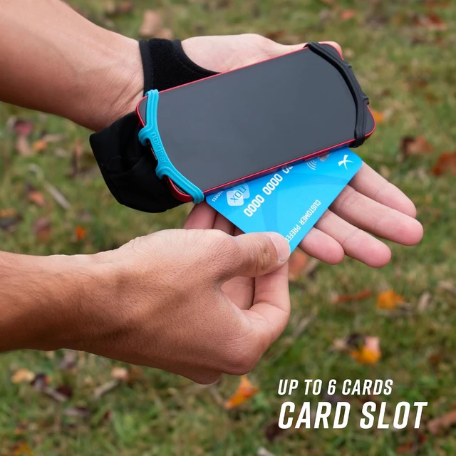 Alt view image 7 of 7 - Hand Held Phone Holder - Handheld Grip Phone Holder with Key Fob & Card Slot for Running, Jogging & Working Out - Compatible with All Phones (iPhone, & Google) - Machine Washable