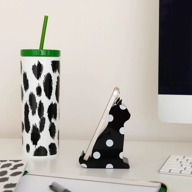 Alt view image 3 of 7 - Acrylic Phone Holder, Polka Dot Cat