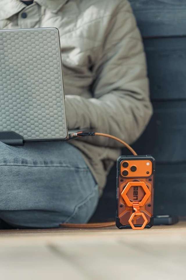 Alt view image 2 of 7 - UAG Magnetic Phone Ring Stand, MagSafe Compatible, Burnt Orange