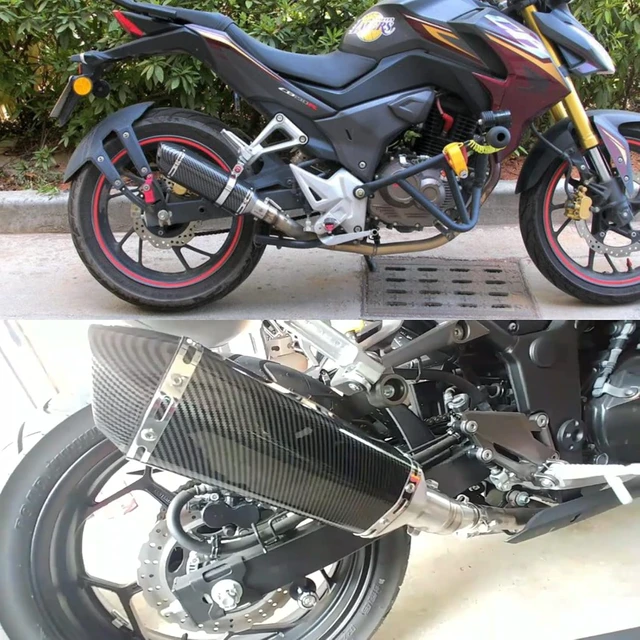 Alt view image 7 of 7 - Motorcycle Slip On Muffler,1.5-2" Carbon Fiber Unversal Slip on Silencers