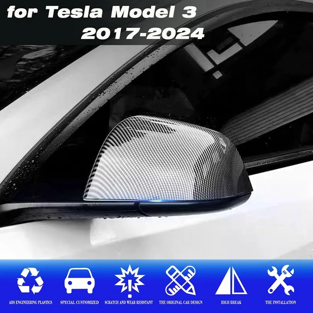 Alt view image 3 of 6 - for Tesla Model 3 Rearview Mirror Guard Cover-LT