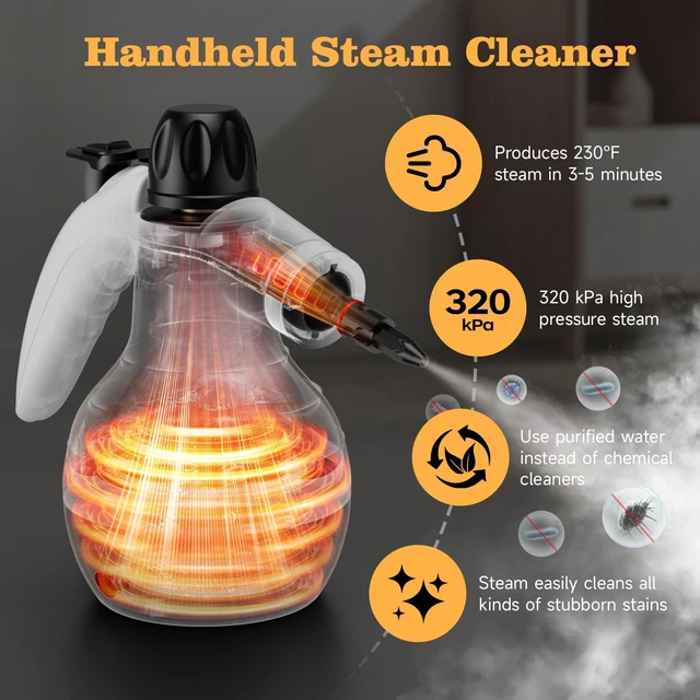 Alt view image 2 of 7 - Handheld Steam Cleaner with 16 Accessories & Safety Lock, White
