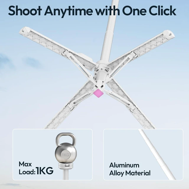 Alt view image 3 of 7 - Magnetic Phone Tripod 60'' Selfie Stick Auto Open Extendable Stand