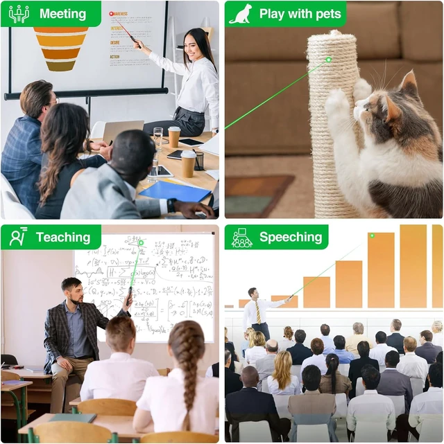 Alt view image 7 of 7 - 2 in 1 USB Type C Rechargeable Presentation Clicker with Green Pointer, Wireless Presenter for PowerPoint Presentation PPT Clicker, 2.4GHz Presentation Remote Slide Advancer for Computer MacBook