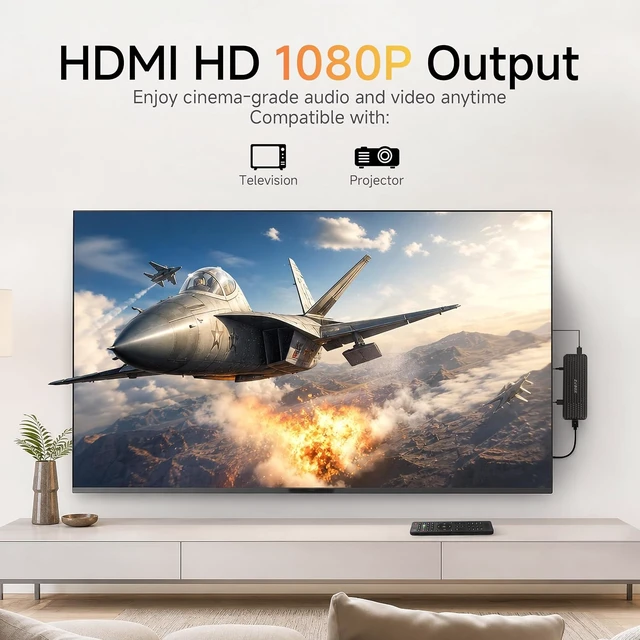 Alt view image 2 of 6 - Digital Converter Box for TV,1080P ATSC tv Tuner Box with hdmi Output and 3RCA Cables Hidden Behind TVwith Power Adapter2-in-1 RemoteTV Program Recording&Playback,USB Media Player