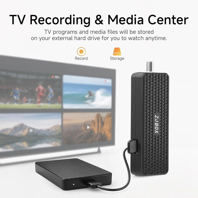 Alt view image 4 of 6 - Digital Converter Box for TV,1080P ATSC tv Tuner Box with hdmi Output and 3RCA Cables Hidden Behind TVwith Power Adapter2-in-1 RemoteTV Program Recording&Playback,USB Media Player