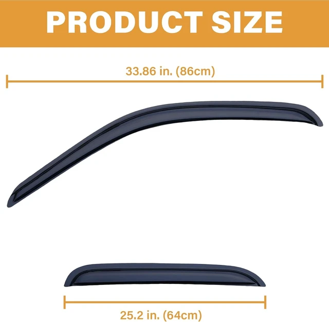 Alt view image 2 of 7 - Rain Guards Compatible with 2001-2004 Toyota Tacoma Crew Cab, Acrylic Slim Style Window Visor Rain Guard, Side Window Deector for Toyota Tacoma Accessories 4 Pieces, 2002 2003