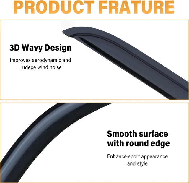 Alt view image 5 of 7 - Rain Guards Compatible with 2001-2004 Toyota Tacoma Crew Cab, Acrylic Slim Style Window Visor Rain Guard, Side Window Deector for Toyota Tacoma Accessories 4 Pieces, 2002 2003