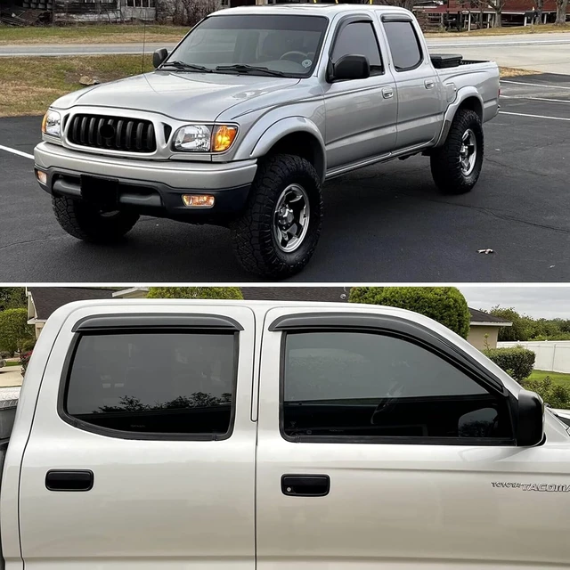 Alt view image 7 of 7 - Rain Guards Compatible with 2001-2004 Toyota Tacoma Crew Cab, Acrylic Slim Style Window Visor Rain Guard, Side Window Deector for Toyota Tacoma Accessories 4 Pieces, 2002 2003