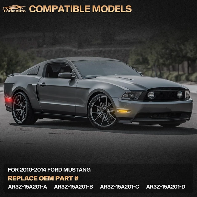 Alt view image 5 of 7 - Amber Red LED Side Marker Lights For 2010-2014 Ford Mustang GT