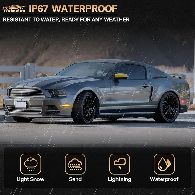 Alt view image 7 of 7 - Amber Red LED Side Marker Lights For 2010-2014 Ford Mustang GT