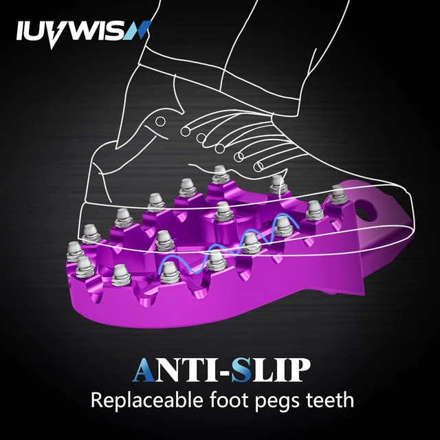 Alt view image 6 of 6 - Electric Dirt Bike Wider Foot Pegs Footpegs CNC for Surron Sur Ron LBX ERide Pro SS 2.0 3.0 E-Ride Pro SR/S 79Bike Falcon GT Ventus One Purple