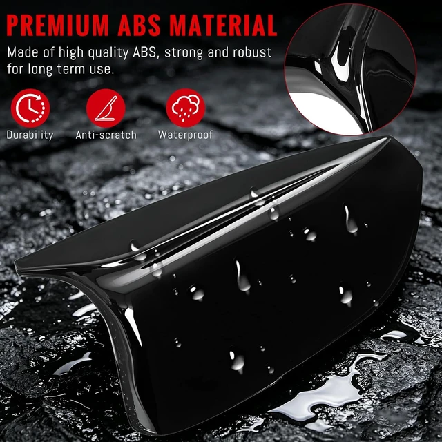 Alt view image 3 of 7 - Side Mirror Cover Caps fit for Infiniti Q50/Q70 2014-2021 Q60/QX30 2016-2021,Driver Passenger Side Exterior Rear View Mirror Shell Replacement w/Tool,963744GAOH,963734GAOH,1Pair Glossy Black