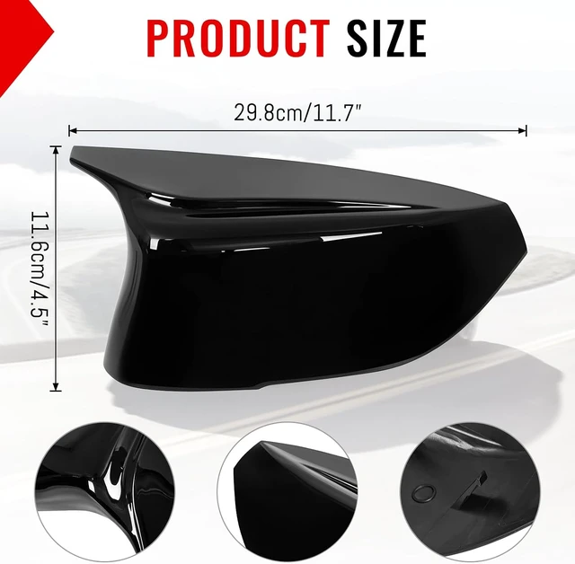 Alt view image 7 of 7 - Side Mirror Cover Caps fit for Infiniti Q50/Q70 2014-2021 Q60/QX30 2016-2021,Driver Passenger Side Exterior Rear View Mirror Shell Replacement w/Tool,963744GAOH,963734GAOH,1Pair Glossy Black