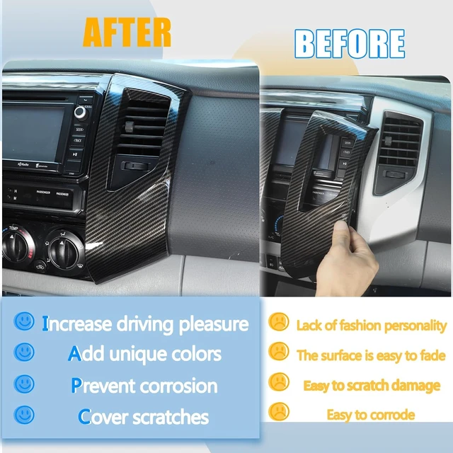 Alt view image 2 of 7 - Car ABS Central Control Dashboard Air Outlet Frame Cover Trim Compatible with Toyota Tacoma 2011 2012 2013 2014 2015 Interior Accessories