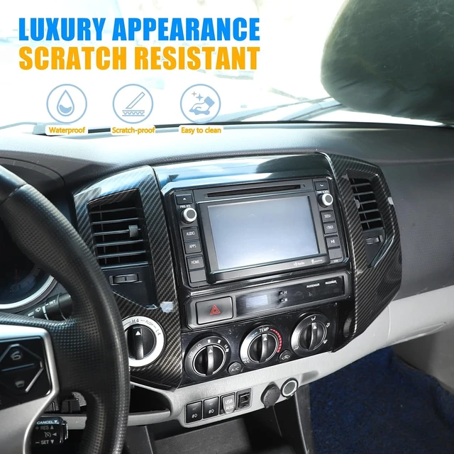 Alt view image 4 of 7 - Car ABS Central Control Dashboard Air Outlet Frame Cover Trim Compatible with Toyota Tacoma 2011 2012 2013 2014 2015 Interior Accessories