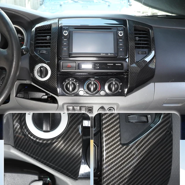 Alt view image 5 of 7 - Car ABS Central Control Dashboard Air Outlet Frame Cover Trim Compatible with Toyota Tacoma 2011 2012 2013 2014 2015 Interior Accessories
