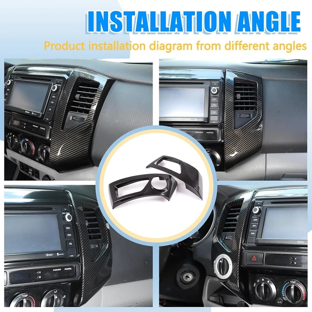 Alt view image 7 of 7 - Car ABS Central Control Dashboard Air Outlet Frame Cover Trim Compatible with Toyota Tacoma 2011 2012 2013 2014 2015 Interior Accessories