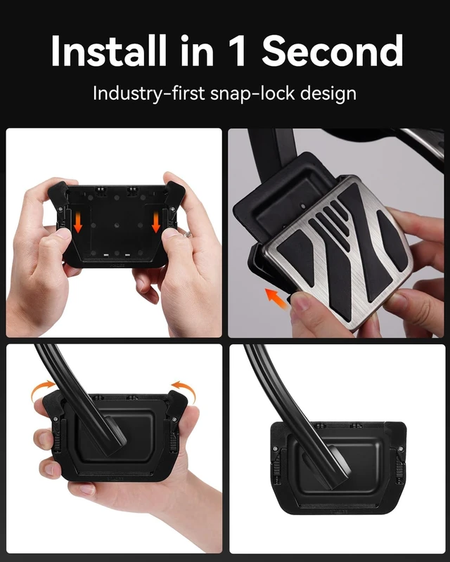 Alt view image 3 of 7 - 2PCS Stainless Steel Self-Snap Lock Pedal Covers for All Model Y & Model 3
