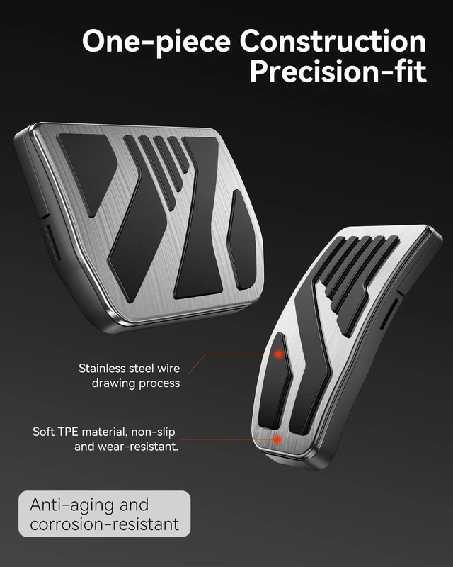 Alt view image 6 of 7 - 2PCS Stainless Steel Self-Snap Lock Pedal Covers for All Model Y & Model 3