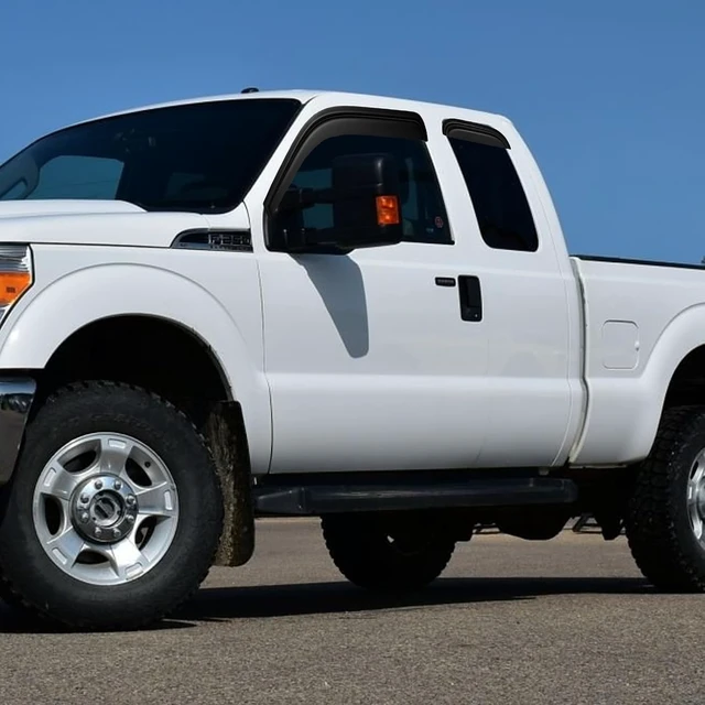 Alt view image 2 of 6 - Window Rain Guards Visors for 1999-2016 Ford F250 F350 F450 Super Duty Extended Cab, Window Vent Wind Shades Deflectors for 99-16 F-250 F-350 F-450 SuperCab