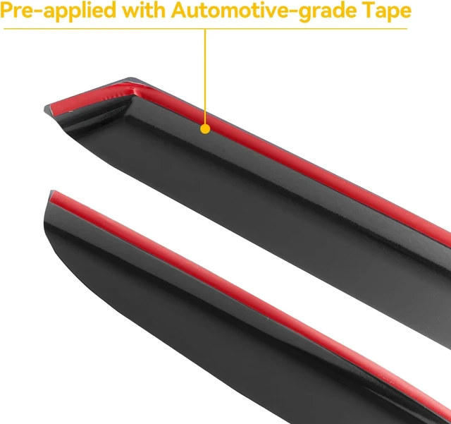 Alt view image 4 of 6 - Window Rain Guards Visors for 1999-2016 Ford F250 F350 F450 Super Duty Extended Cab, Window Vent Wind Shades Deflectors for 99-16 F-250 F-350 F-450 SuperCab