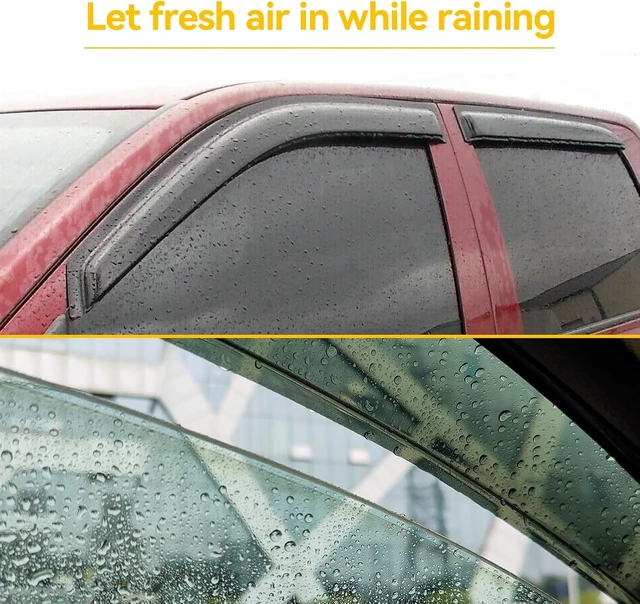 Alt view image 5 of 6 - Window Rain Guards Visors for 1999-2016 Ford F250 F350 F450 Super Duty Extended Cab, Window Vent Wind Shades Deflectors for 99-16 F-250 F-350 F-450 SuperCab