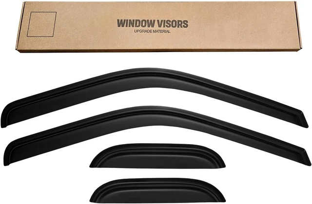 Alt view image 6 of 6 - Window Rain Guards Visors for 1999-2016 Ford F250 F350 F450 Super Duty Extended Cab, Window Vent Wind Shades Deflectors for 99-16 F-250 F-350 F-450 SuperCab