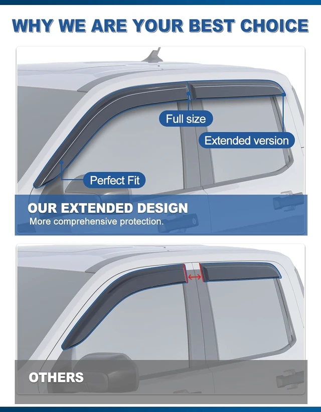 Alt view image 5 of 7 - Tape-on Window Visors Rain Guards for Ford Maverick 2022-2026