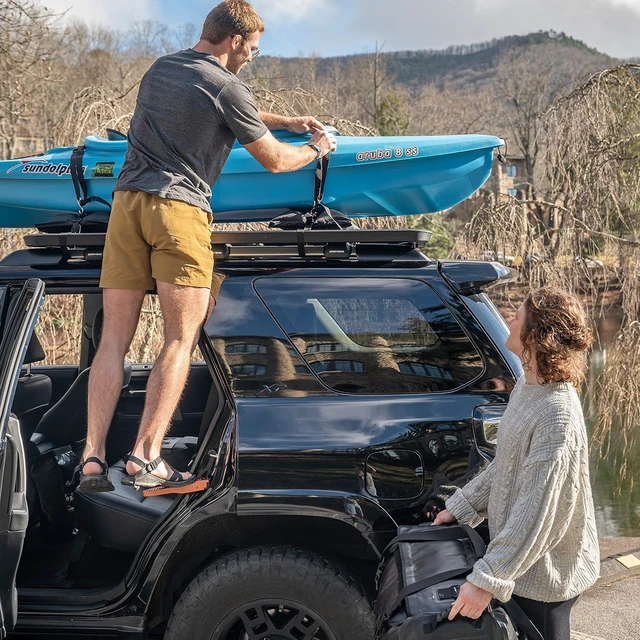 Alt view image 7 of 7 - Moki Car Door Step - Hooks on Car Door Latch for Car Roof Access, As Seen on Shark Tank - Moki Ascent Folding Step