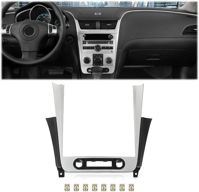Alt view image 3 of 7 - Dash Radio Panel Bezel Trim Fit 2008-2012 Chevy Malibu,Silver