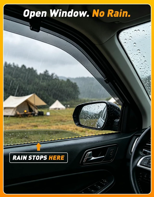 Alt view image 2 of 7 - Tape-on Window Visors Rain Guards for Hyundai Santa Fe 2024-2026