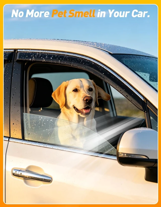 Alt view image 3 of 7 - Tape-on Window Visors Rain Guards for Hyundai Santa Fe 2024-2026