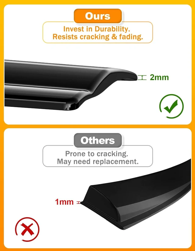 Alt view image 6 of 7 - Tape-on Window Visors Rain Guards for Hyundai Santa Fe 2024-2026