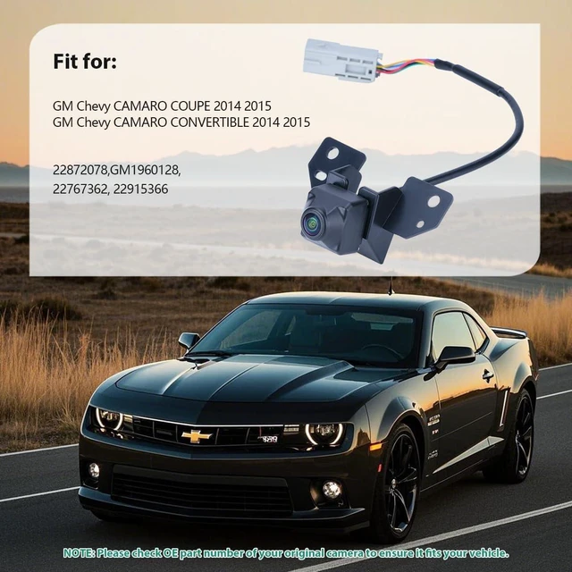 Alt view image 2 of 6 - 22872078 OE Park Assist Camera Replacement for GM Camaro Coupe 2014 2015 & GM Camaro Convertible 2014 2015, OE Rear Cam Replaces GM1960128,22767362, 22915366 by