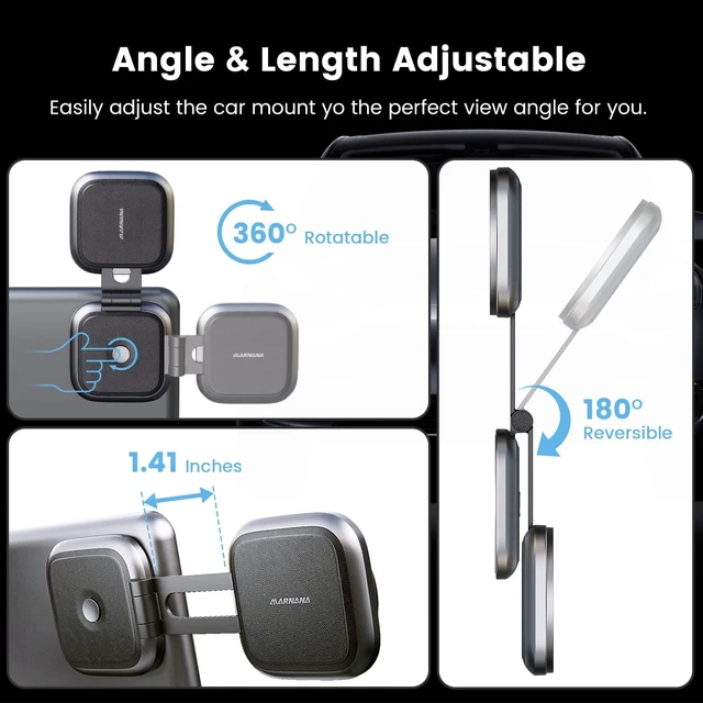 Alt view image 4 of 6 - Phone Mount for Tesla Model 3 Model Y, Strong Magnetic Designed for MagSafe Car Mount Phone Holder for Tesla Screen Monitor, Invisible Foldaway Tesla Accessories for iPhone 12/13/14/15 Series