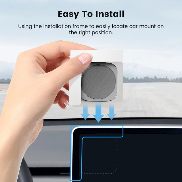 Alt view image 5 of 6 - Phone Mount for Tesla Model 3 Model Y, Strong Magnetic Designed for MagSafe Car Mount Phone Holder for Tesla Screen Monitor, Invisible Foldaway Tesla Accessories for iPhone 12/13/14/15 Series