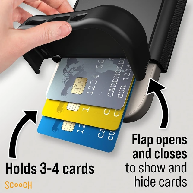 Alt view image 3 of 7 - for iPhone 16 Pro Max Wallet Case Card Holder, Wingmate, Black
