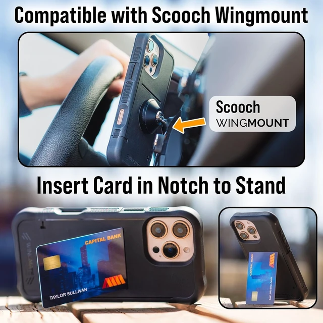 Alt view image 6 of 7 - for iPhone 16 Pro Max Wallet Case Card Holder, Wingmate, Black