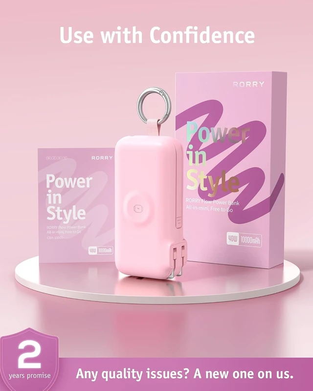 Alt view image 2 of 7 - Flow Portable Charger 10000mAh 40W Wall Plug Power Bank Battery Pack