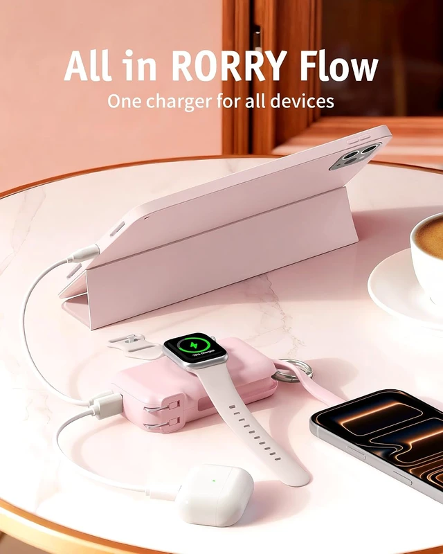 Alt view image 4 of 7 - Flow Portable Charger 10000mAh 40W Wall Plug Power Bank Battery Pack