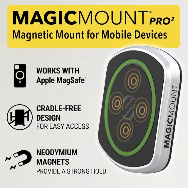 Alt view image 2 of 7 - MP2WDHD MagicMount Pro2 Heavy Duty, Extra-Strong Suction Cup Cell Phone Mount, Windshield/Dashboard Magnetic Phone Holder with Anti-Shake Stabilizer for iPhone, Android, Tablet, Car, Truck