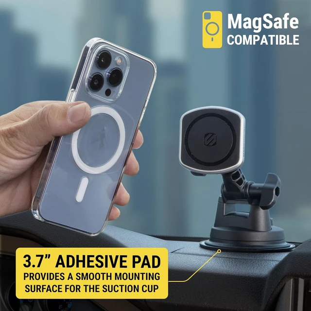 Alt view image 5 of 7 - MP2WDHD MagicMount Pro2 Heavy Duty, Extra-Strong Suction Cup Cell Phone Mount, Windshield/Dashboard Magnetic Phone Holder with Anti-Shake Stabilizer for iPhone, Android, Tablet, Car, Truck