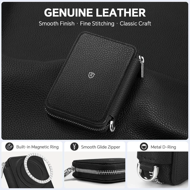 Alt view image 2 of 7 - Genuine Leather Wallet for MagSafe, 12 Card Holder, RFID Blocking